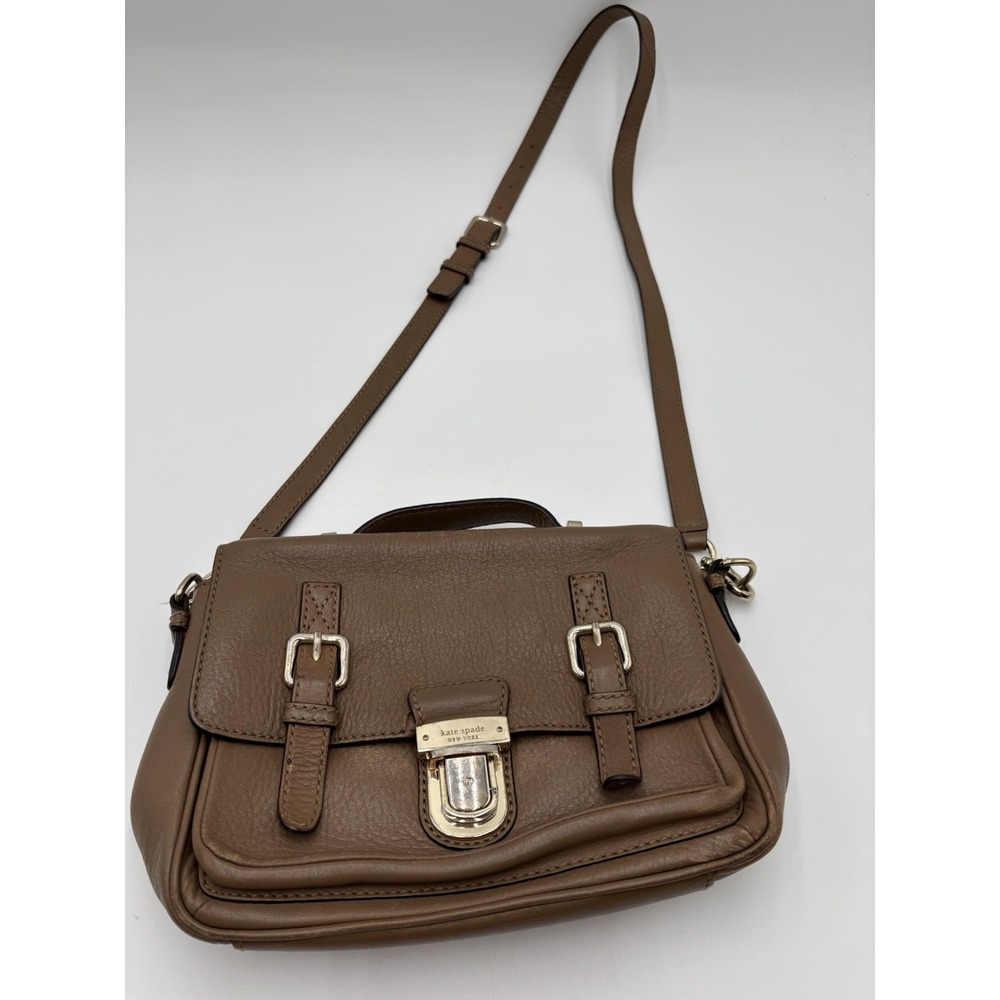 Kate Spade Lola Avenue Lia Brown Leather Satchel Crossbody Buckle Bag - Picture 4 of 13